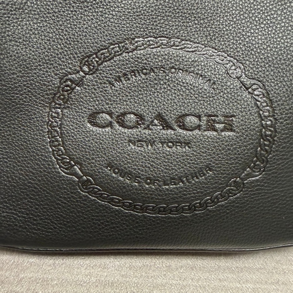 COACH Heritage Teri Hobo Black Pebbled Leather Shoulder Bag - Picture 4 of 11